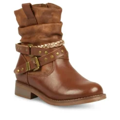 Bottines Plissé MARRON Fille Fermeture éclair