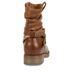 Bottines Plissé MARRON Fille Fermeture éclair