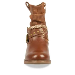 Bottines Plissé MARRON Fille Fermeture éclair
