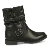Bottines Plissé NOIR Femme Fermeture éclair