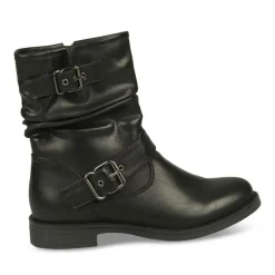 Bottines Plissé NOIR Femme Fermeture éclair