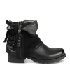 Bottines Plissé NOIR Femme Motif Animal Fermeture éclair