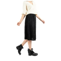 Bottines Plissé NOIR Femme Motif Animal Fermeture éclair