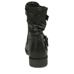 Bottines Plissé NOIR Femme Fermeture éclair