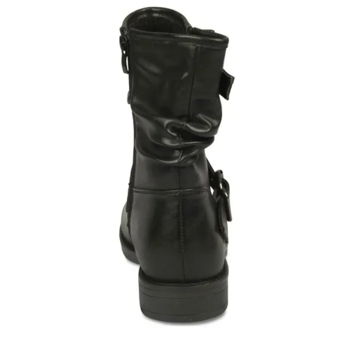 Bottines Plissé NOIR Femme Fermeture éclair