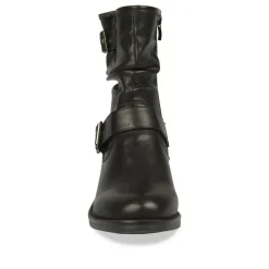 Bottines Plissé NOIR Femme Fermeture éclair