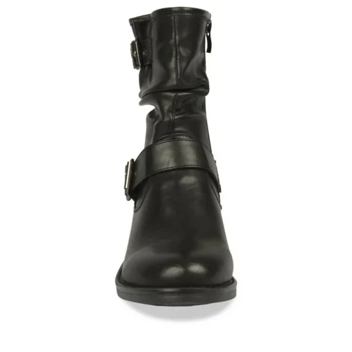 Bottines Plissé NOIR Femme Fermeture éclair