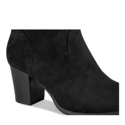 Bottines Plissé NOIR Femme Motif Uni Fermeture éclair