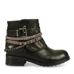 Bottines Plissé NOIR Fille Fermeture éclair