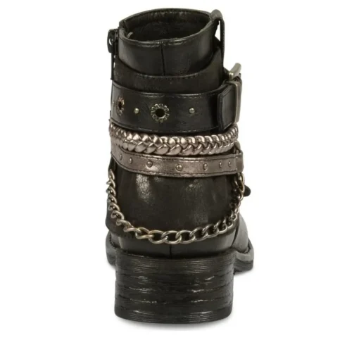 Bottines Plissé NOIR Fille Fermeture éclair