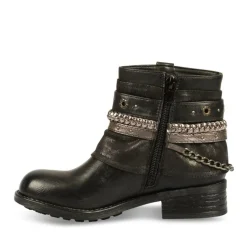 Bottines Plissé NOIR Fille Fermeture éclair