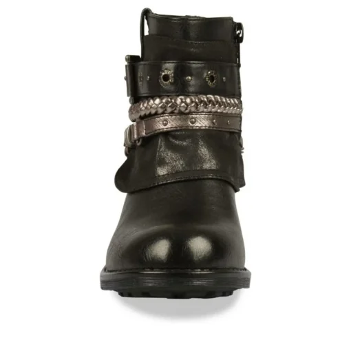 Bottines Plissé NOIR Fille Fermeture éclair