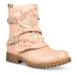 Bottines Plissé ROSE Fille Motif Uni Fermeture éclair