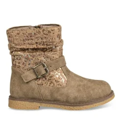 Bottines Plissé TAUPE Fille Motif Uni Fermeture éclair