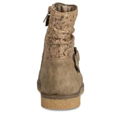 Bottines Plissé TAUPE Fille Motif Uni Fermeture éclair