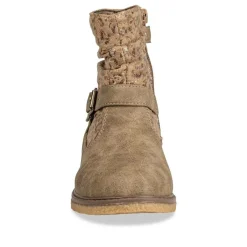 Bottines Plissé TAUPE Fille Motif Uni Fermeture éclair