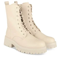 Bottines Rangers BEIGE Femme Motif Uni Lacets