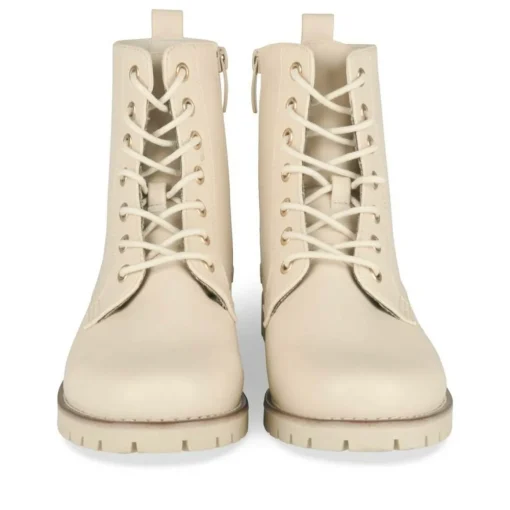 Bottines Rangers BEIGE Femme Motif Vernis Lacets