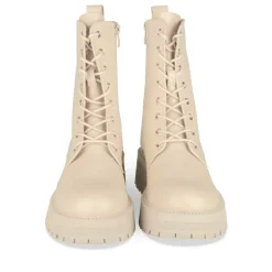 Bottines Rangers BEIGE Femme Motif Uni Lacets