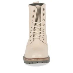 Bottines Rangers BEIGE Femme CUIR Motif Uni Lacets