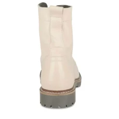 Bottines Rangers BEIGE Femme CUIR Motif Uni Lacets