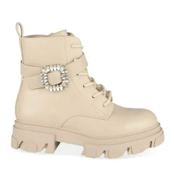 Bottines Rangers BEIGE Fille Motif Paillettes Lacets