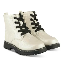 Bottines Rangers BEIGE Fille Motif Iridescent Lacets