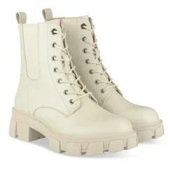 Bottines Rangers BEIGE Fille Motif Uni Lacets