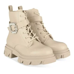 Bottines Rangers BEIGE Fille Motif Paillettes Lacets