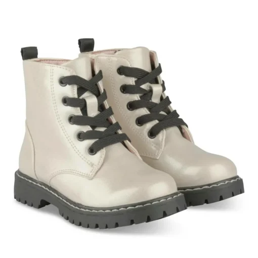Bottines Rangers BEIGE Fille Motif Iridescent Lacets