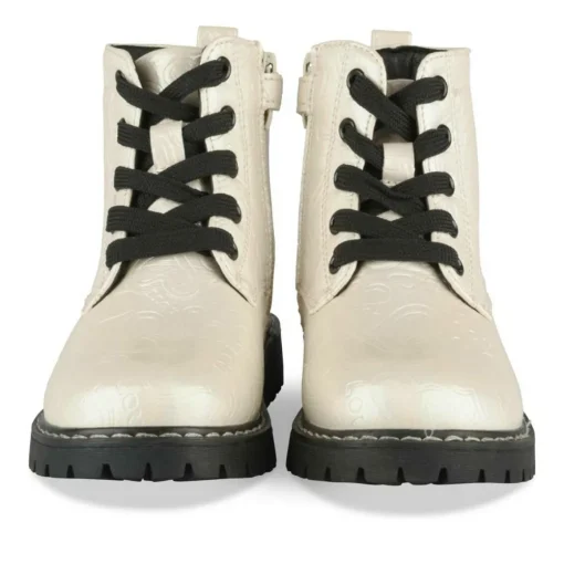 Bottines Rangers BEIGE Fille Motif Iridescent Lacets