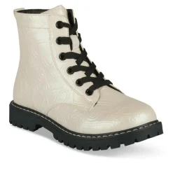 Bottines Rangers BEIGE Fille Motif Iridescent Lacets