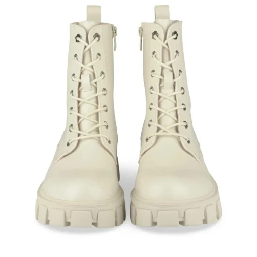 Bottines Rangers BEIGE Fille Motif Uni Lacets