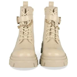 Bottines Rangers BEIGE Fille Motif Chaîne Lacets