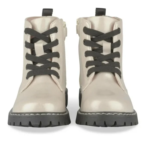 Bottines Rangers BEIGE Fille Motif Iridescent Lacets