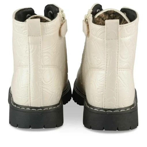 Bottines Rangers BEIGE Fille Motif Iridescent Lacets