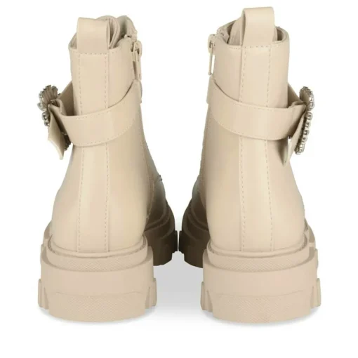 Bottines Rangers BEIGE Fille Motif Paillettes Lacets