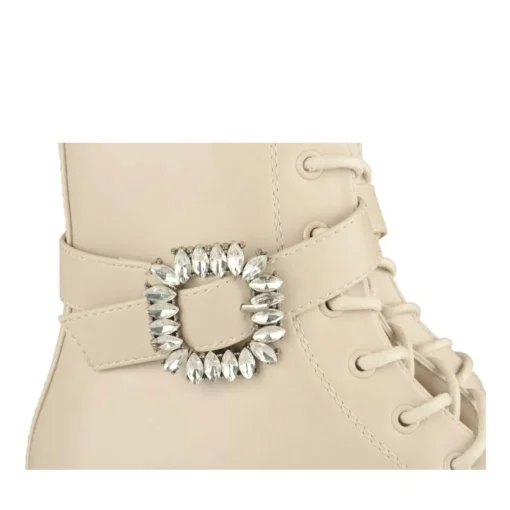 Bottines Rangers BEIGE Fille Motif Paillettes Lacets
