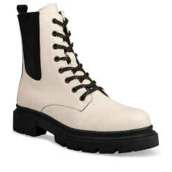 Bottines Rangers BLANC Femme Motif Uni Lacets