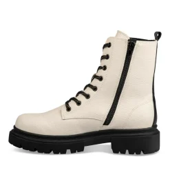 Bottines Rangers BLANC Femme Motif Uni Lacets