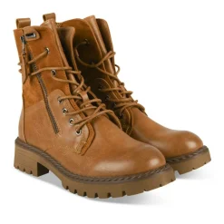Bottines Rangers COGNAC Femme Motif Uni Lacets