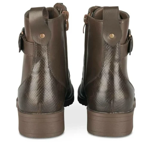 Bottines Rangers COGNAC Femme Motif Animal Lacets
