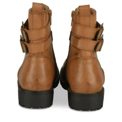 Bottines Rangers COGNAC Fille Motif Chaîne Lacets