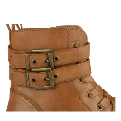 Bottines Rangers COGNAC Fille Motif Chaîne Lacets