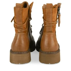 Bottines Rangers COGNAC Femme Motif Uni Lacets