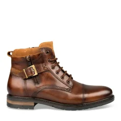 Bottines Rangers COGNAC Homme CUIR Motif Uni Lacets