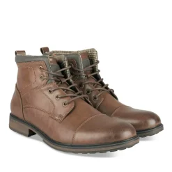 Bottines Rangers COGNAC Homme Motif Uni Lacets