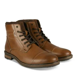 Bottines Rangers COGNAC Homme CUIR Motif Uni Lacets