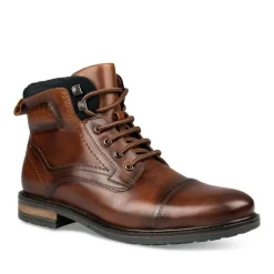Bottines Rangers COGNAC Homme CUIR Motif Uni Lacets