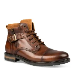 Bottines Rangers COGNAC Homme CUIR Motif Uni Lacets